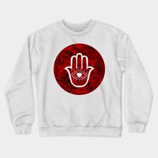 HAMSA HAND - Red bg Crewneck Sweatshirt